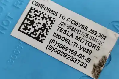 Автозапчастина б/у передній лівий ремін безпеки для tesla model x (2013-..) hatchback посилання на oem iam 1069169-05-b  