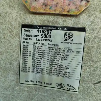 Second-hand car spare part interior roof for jaguar f-pace x761 (2015-..) off-road oem iam references hk83-51967-da0lkp,t4a6056lkp  