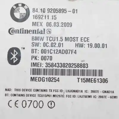 Peça sobressalente para automóvel em segunda mão módulo bluetooth por bmw 5 e60 (2001-2010) estate referências oem iam 9205895  