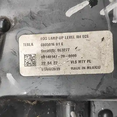 Second-hand car spare part right fog light for tesla model s (2012-..) hatchback oem iam references 6005916-01-e  