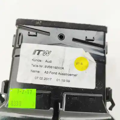 Pezzo di ricambio per auto di seconda mano aeratore per audi a3 limousine 8vs, 8vm (2013-2020) riferimenti oem iam 8v0819203a  