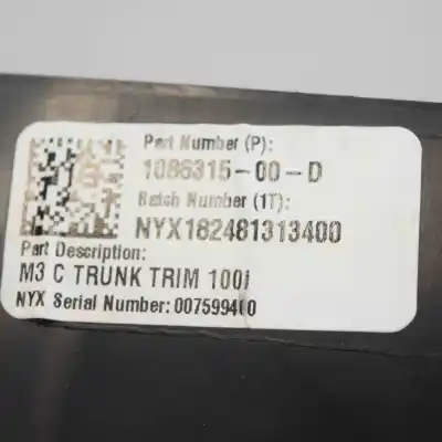 Pezzo di ricambio per auto di seconda mano coperchio serratura baule per tesla model 3 (2018-..) sedan riferimenti oem iam 1086315-00-d  