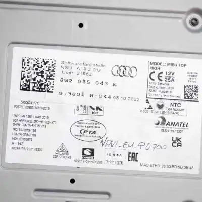 Pezzo di ricambio per auto di seconda mano sistema di navigazione gps per audi a4 8w2, b9 (2015-..) sedan riferimenti oem iam 8w2035043e  