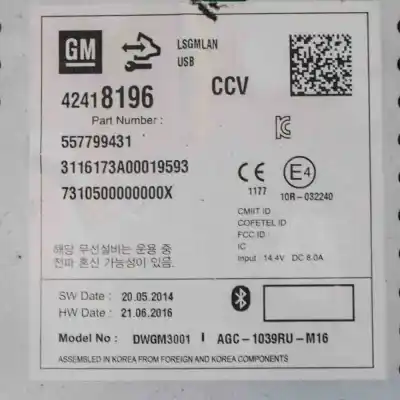 Автозапчасти б/у аудиосистема / радио cd за opel mokka / mokka x (2012-..) off-road ссылки oem iam 42418196557799431  