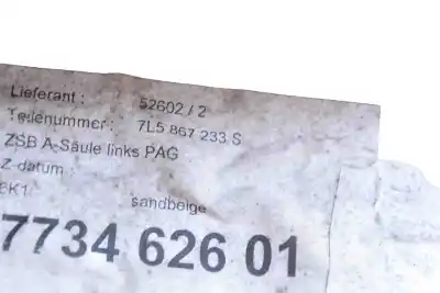 Second-hand car spare part front left pillar trim for porsche cayenne 9pa (2002-2010) oem iam references 7l5867233s  