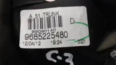 Second-hand car spare part interior rear right light for citroen c3 tonic oem iam references 9685225480  