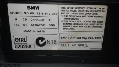 Second-hand car spare part audio system / radio cd for bmw x5 (e53) 3.0d oem iam references 65126913389  