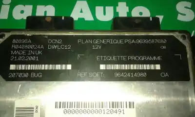 Pezzo di ricambio per auto di seconda mano Centralina Motore per CITROEN C15 RD Familiale Riferimenti OEM IAM 9636587680 R04080024A 9642414980