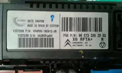 Pièce détachée automobile d'occasion commande de climatisation / chauffage pour citroen c6 exclusive références oem iam 96573328zd  