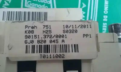 Peça sobressalente para automóvel em segunda mão comando de sofagem (chauffage / ar condicionado)  por seat ibiza (6j5) reference referências oem iam 6j0820045a  