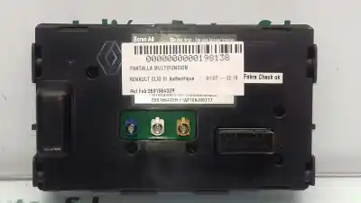 Second-hand car spare part multifunction display for renault clio iii authentique oem iam references 259156432r  259156432r