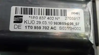 Peça sobressalente para automóvel em segunda mão elevador de vidros dianteiro direito por seat leon (1p1) reference referências oem iam 1p0837402n  1t0959702ac