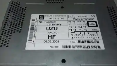 Peça sobressalente para automóvel em segunda mão sistema de áudio / rádio cd por opel corsa e excellence ecoflex referências oem iam 497316088  13289921
