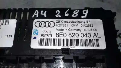 Peça sobressalente para automóvel em segunda mão comando de sofagem (chauffage / ar condicionado) por audi a4 berlina (8e) 2.0 tdi referências oem iam 8e0820043al zb klimabetaetigung b7 