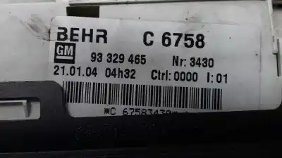 Peça sobressalente para automóvel em segunda mão comando de sofagem (chauffage / ar condicionado)  por opel meriva cosmo referências oem iam 93329465  90329828