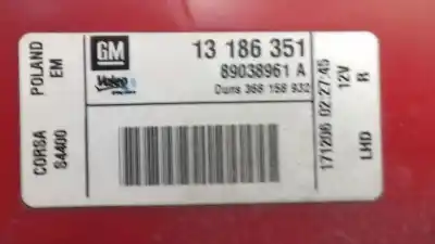 Second-hand car spare part right tailgate light for opel corsa d ´´111 years´´ oem iam references 13186351  89038961a