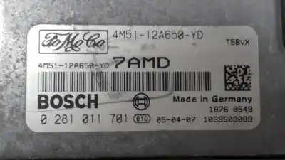 Second-hand car spare part ecu engine control for ford focus berlina (cap) ambiente (d) oem iam references 0281011701  4m5112a650yd
