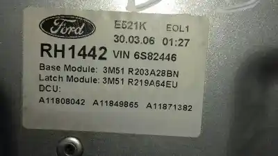 Second-hand car spare part passenger side right window regulator for ford focus c-max (cap) 30 aniversario oem iam references 3m51r045h16a  994757106