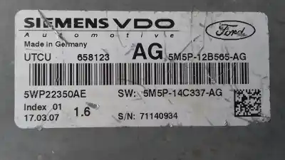 Second-hand car spare part ecu engine control for ford focus lim. (cb4) titanium oem iam references 5wp22350ae 5m5p12b565ag 5m5p14c337ag