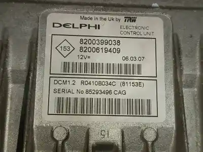 Second-hand car spare part ecu engine control for renault clio iii confort dynamique oem iam references 8200399038  8200619409