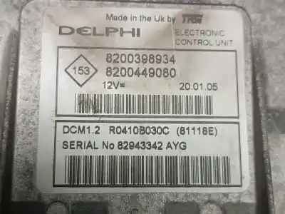 Pezzo di ricambio per auto di seconda mano centralina motore per renault modus confort dynamique riferimenti oem iam 8200398934  8200449080