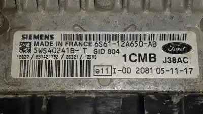 Second-hand car spare part ecu engine control for ford fiesta (cbk) ambiente oem iam references 6s6112a650ab  5ws40241b