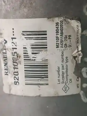 Second-hand car spare part air conditioning compressor for renault fluence dynamique oem iam references 8201025121  cr12sc