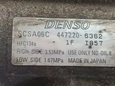 Second-hand car spare part air conditioning compressor for toyota corolla (e12) 2.0 d-4d linea luna berlina oem iam references 4472206362  scsa06c