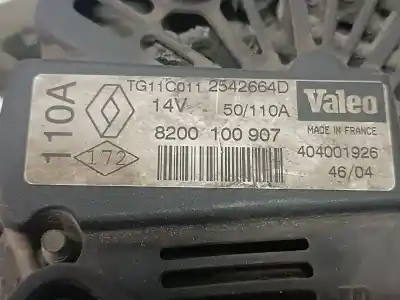 Автозапчастина б/у генератор для renault clio ii fase ii (b/cb0) base authentique посилання на oem iam 8200100907 110a 404001926