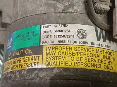 Second-hand car spare part air conditioning compressor for opel astra gtc cosmo oem iam references 13124752  r134a