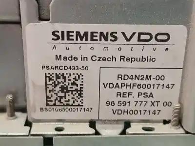 Peça sobressalente para automóvel em segunda mão sistema de áudio / rádio cd por citroen c4 picasso sx referências oem iam 96591777xt  vdh0017147