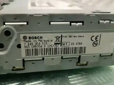 Second-hand car spare part audio system / radio cd for fiat doblo active oem iam references 7649354516 7355124860 