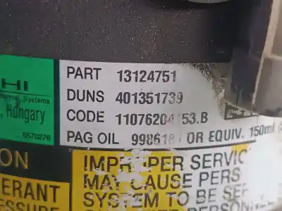 Second-hand car spare part air conditioning compressor for opel astra gtc 1.7 16v cdti oem iam references 13124751  