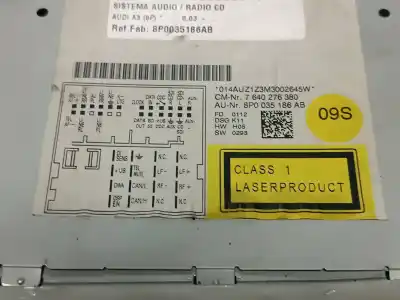 Автозапчастина б/у аудіо система / радіо cd для audi a3 (8p) restyling посилання на oem iam 8p0035186ab  7640276380