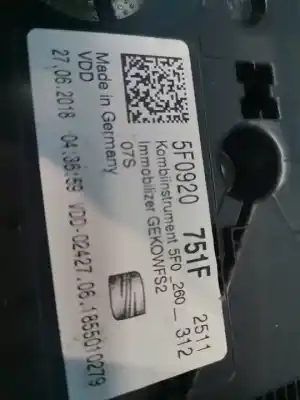 Second-hand car spare part dashboard for seat ateca (kh7) reference oem iam references 5f0920751f  