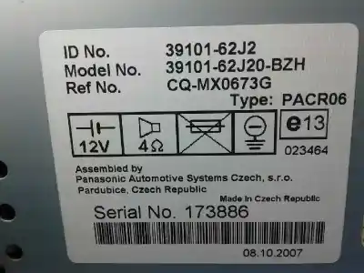 Автозапчастина б/у аудіо система / радіо cd для suzuki swift berlina (mz) glx посилання на oem iam cqmx0673g  3910162j20bzh