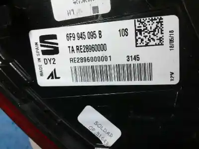 Second-hand car spare part left tailgate light for seat arona xcellence oem iam references 6f9945095b  