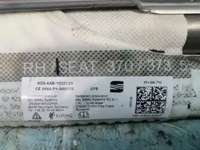 Peça sobressalente para automóvel em segunda mão airbag de cortina dianteiro direito por seat leon (5f1) 1.6 tdi referências oem iam 5f4880742