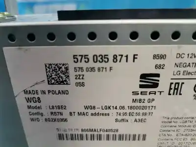 Second-hand car spare part multifunction display for seat ateca (kh7) reference oem iam references 575035871f  