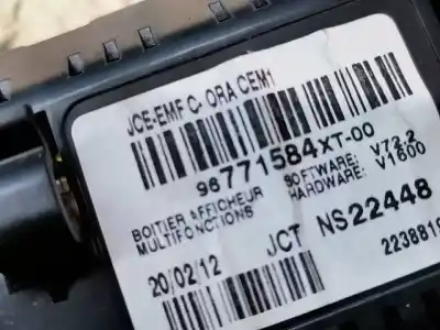 Second-hand car spare part multifunction display for citroen c3 tonic oem iam references 96771584xt  