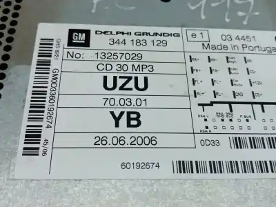 Автозапчастина б/у аудіо система / радіо cd для opel corsa d (s07) 1.3 cdti (l08 l68) посилання на oem iam 13257029  