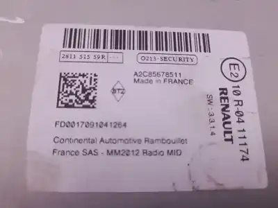 Автозапчастина б/у аудіо система / радіо cd для renault captur i (j5_, h5_) 1.5 dci 90 посилання на oem iam 281151559r  