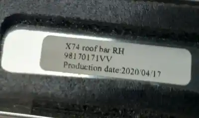 Автозапчасти б/у крышные бары за ds ds 7 crossback (j_) 1.5 bluehdi 130 yhz ссылки oem iam 98170171vv  