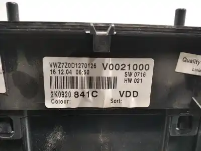 Автозапчасти б/у приборная доска за volkswagen caddy ka/kb (2k) life ссылки oem iam 2k0920841c  