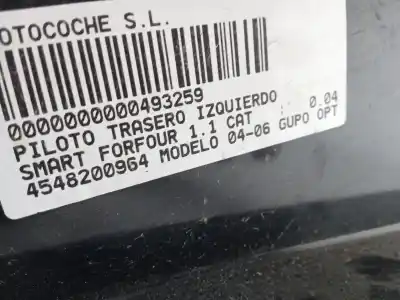 Second-hand car spare part left tailgate light for smart forfour (454) 1.5 cdi (454.001) oem iam references 4548200964  