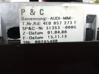 Автозапчасти б/у многофункциональный дисплей за audi a8 d3 (4e2, 4e8) 3.0 tdi quattro ссылки oem iam 4e0857273f  
