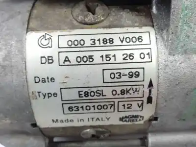 Peça sobressalente para automóvel em segunda mão motor de arranque por smart coupe * referências oem iam 0003188v006  a0051512601