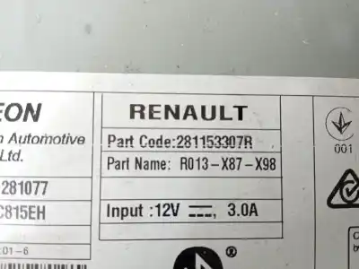 Recambio de automóvil de segunda mano de sistema audio / radio cd para renault clio iv limited referencias oem iam 281153307r  