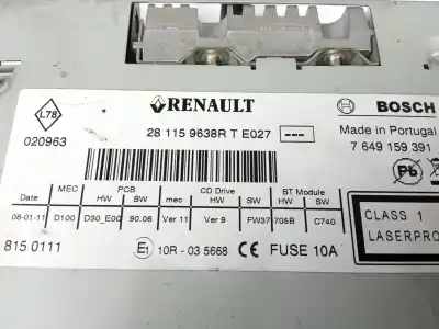Pièce détachée automobile d'occasion système audio / radiocd pour renault megane iii berlina 5 p bose edition références oem iam 281159638r  