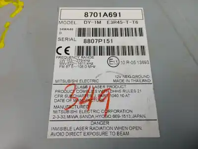 Автозапчастина б/у аудіо система / радіо cd для mitsubishi l 200 basis doppelkabine 4wd посилання на oem iam 8701a691  
